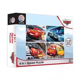 Ratna's 4 in 1 Disney Cars Jigsaw Puzzle 140 Pieces for Kids. 4 Jigsaw Puzzles 35 Pieces Each. Made in India