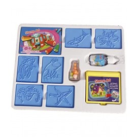 Ratna's Educational Art & Craft Stamp Art Aqua Small with 6 Different Aqua Animal Stamps for Kids Ages 3+