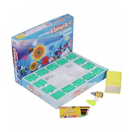 Ratna's Educational Art & Craft Stamp Art Flower Big with 12 Different Flower Stamps for Kids Ages 4+