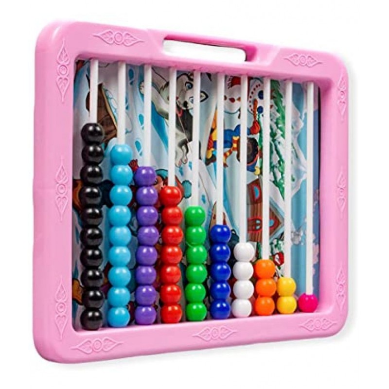Ratna's Educational Classic Slate 2 in 1 with Duster to Scribble, Count & Learn with Fun for Kids (Light Pink)