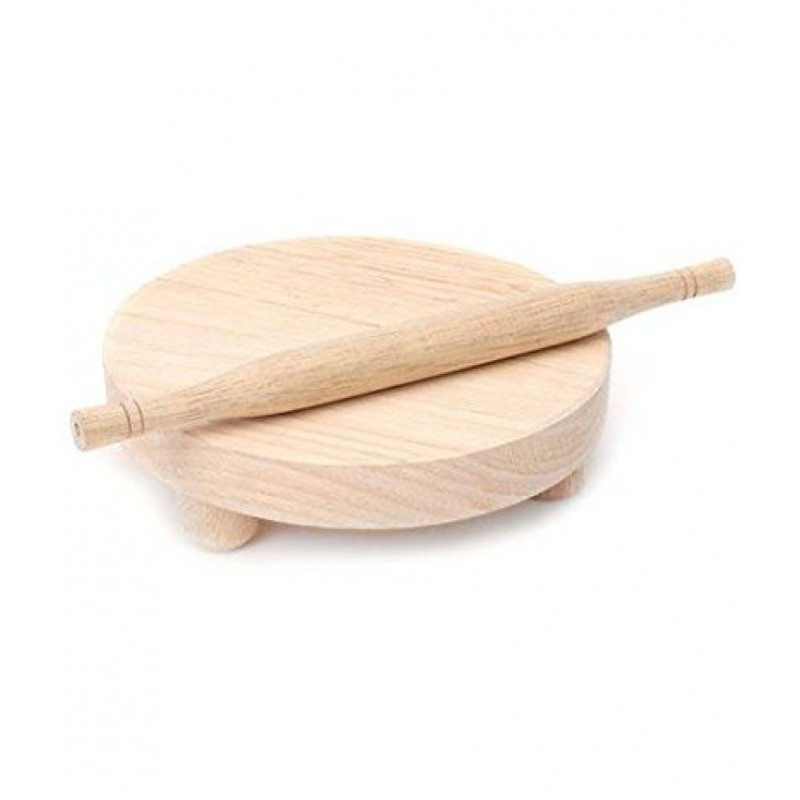 Ratna's Premium Quality Wooden Chakla Belan Set for Kids.Made up of Soft Wood, fine Finish and Durable