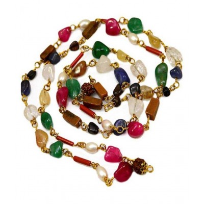 Rebuy Original Navgrah / Navratan / Navratna Mala Stone Necklace