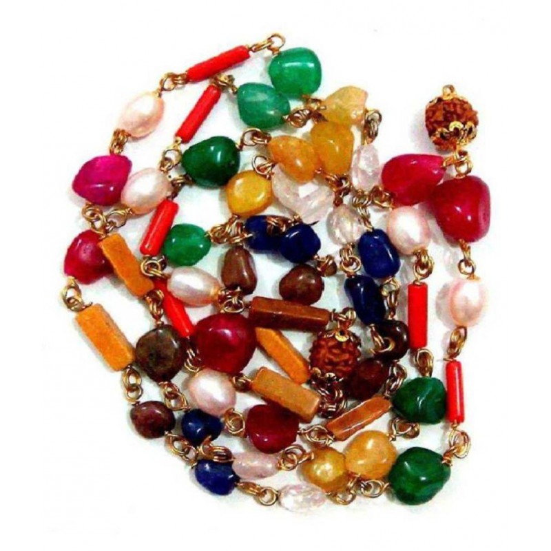 Rebuy Original Navgrah / Navratan / Navratna Mala Stone Necklace