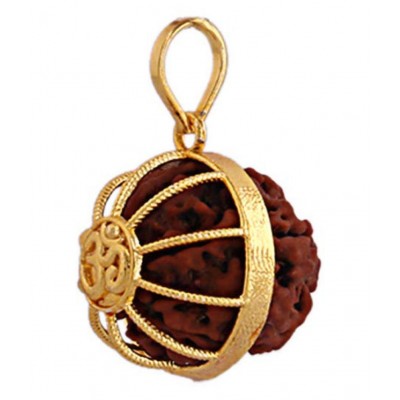 Rhodium Gold Plated Rudraksha Pendant