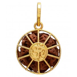 Rhodium Gold Plated Rudraksha Pendant