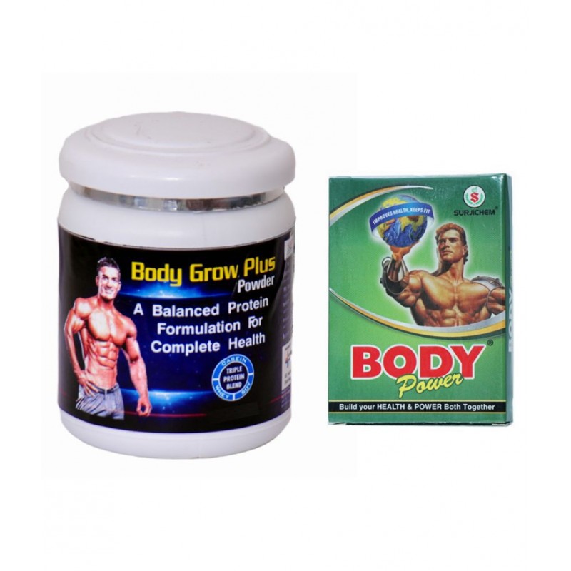 Rikhi Body Grow Plus Powder 300 g_Body Power Capsule 20 no.s Unflavoured