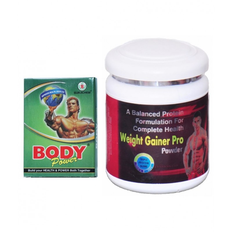 Rikhi Body Power 2x10=20 Capsule & Weight Gainer Pro Powder 300 gm Chocolate