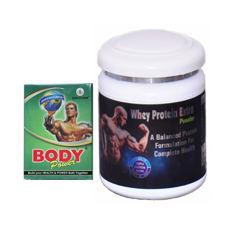 Rikhi Body Power 2x10=20 Capsule & Whey Protein Extra Powder 300 gm Chocolate
