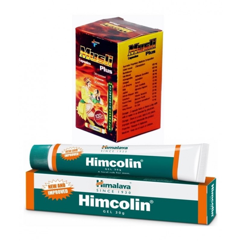 Rikhi Musli Plus 30 Caps & Himalaya Himcolin Gel 30 gm