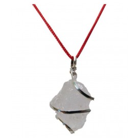 Rock Crystal Raw Rough Stone Wire Wrapped Pendant Natural Quartz Handmade Locket Crystal Stone Pendant