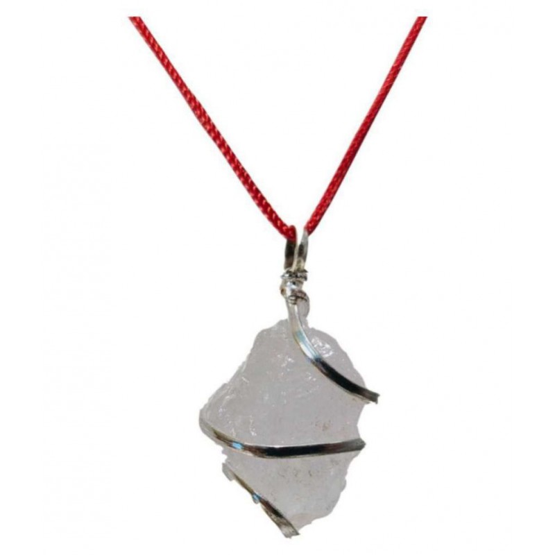 Rock Crystal Raw Rough Stone Wire Wrapped Pendant Natural Quartz Handmade Locket Crystal Stone Pendant