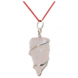 Rose Quartz Stone Pendant Natural Raw Rough Semi Precious Wire Wrapped Pink Crystal Love Gemstone Pendant Quartz Stone Pendant