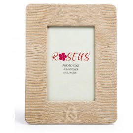 Roseus Leather Beige Single Photo Frame - Pack of 1