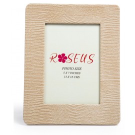 Roseus Leather Beige Single Photo Frame - Pack of 1