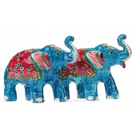 Royal Arts And Crafts Multicolour Paper Mache Decorative Elephant - Pack of 2