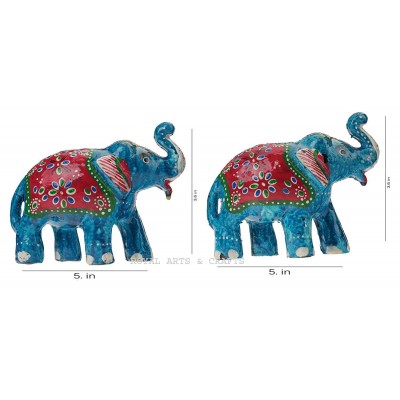 Royal Arts And Crafts Multicolour Paper Mache Decorative Elephant - Pack of 2