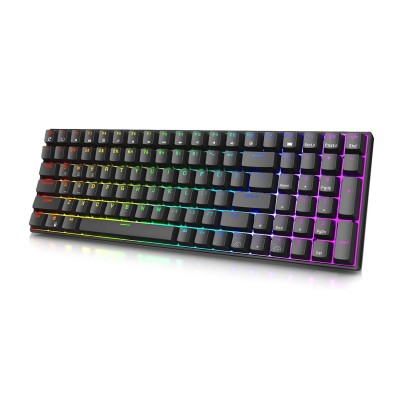 Royal Kludge RK100 Mechanical Keyboard 100 Keys Triple Mode Wireless bluetooth5.0 + 2.4Ghz + Type-C Wired Hot-swappable RK Switch USB Hub Rechargeable RGB Backlit Gaming Keyboard