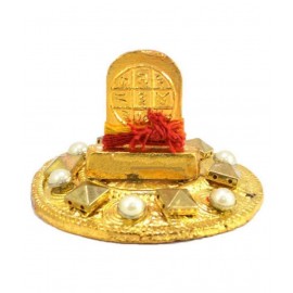 Rudra Divine Shri Chandra Yantra Yantram Hindu Brass Gold Plated Chandra Yantra