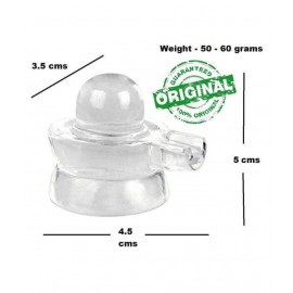 Rudra Divine Sphatik Shivling,Weight 50-60 Grams (Big) | 100% Pure Sphatik shivling AAA Quality (50 Grams) Sphatik shivlingam (Religious Item) |