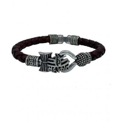 Rudra Leather, Brass Silver-plated Bracelet  (Pack of 2)