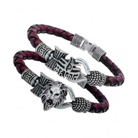 Rudra Leather, Brass Silver-plated Bracelet  (Pack of 2)