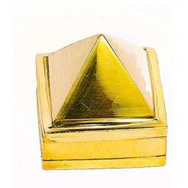 Rudradivine 3 Layers Brass Pyramid Vastu Wish Multi layered 1 Inches Pure Brass Pyramid