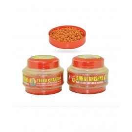 Rudradivine Ashtagandha Kesar Chandan Puja Tika (200 GM) for Laddu Gopal Ji Scented Tilak Granules from Mathura -Kesari Sandalwood Tikka with Fragrance for Pooja, Religious Use, Holi, Lord Krishna
