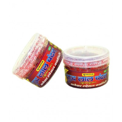 Rudradivine Ashtagandha Kesar Chandan Puja Tika for Laddu Gopal Ji Granules from Mathura -Red Sandalwood Tikka with Fragrance for Pooja, Religious Use, Holi, Lord Krishna 2 Unit Of 40 Gram
