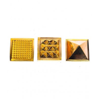 Rudradivine Brass Vastu Pyramid That Spreads Positive Vibes, 3 Layer Metal Pyramid for Home & Office Feng Shui Products North-West Vaastu Dosh Nivaran