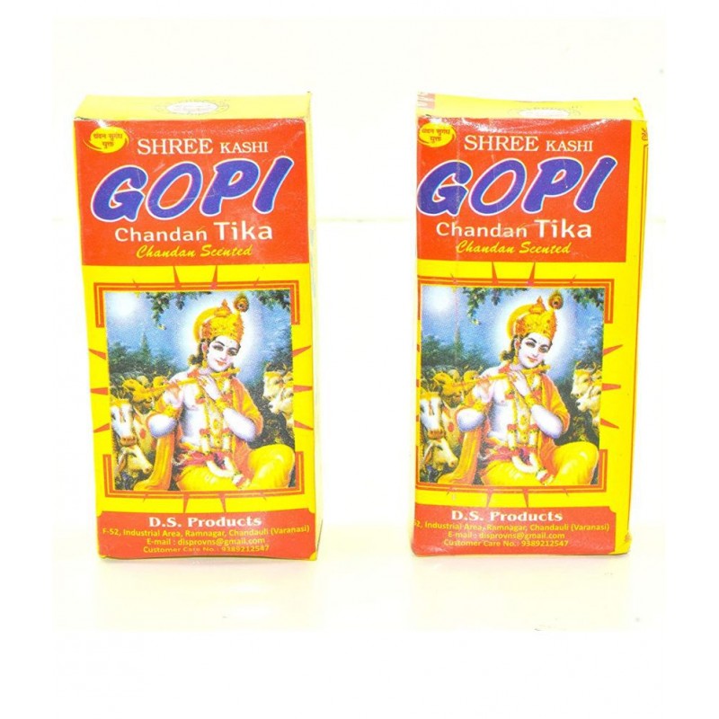 Rudradivine Gopi Chandan Natural Gopi Chandan (60 Gram Of 2 Unit) Tilak for Lord Krishna ISKCON Devotee Scented Tilak Stick from Mathura - for Pooja, Religious Use, Holi, Lord Krishna