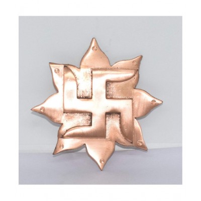 Rudradivine Pure Copper Vastu Laxmi Lotus Swastik Wall Hanging Protects from Negative Energy - 5.5 Inch Approx Size