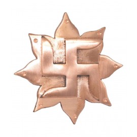 Rudradivine Pure Copper Vastu Laxmi Lotus Swastik Wall Hanging Protects from Negative Energy - 5.5 Inch Approx Size