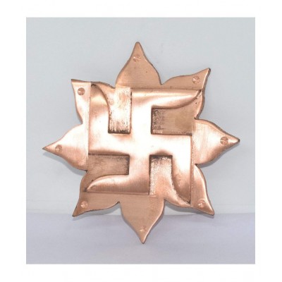 Rudradivine Pure Copper Vastu Laxmi Lotus Swastik Wall Hanging Protects from Negative Energy - 5.5 Inch Approx Size