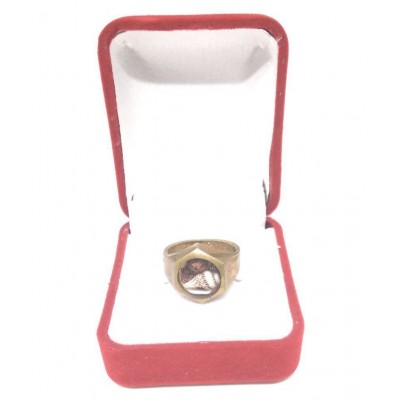 Rudraksh Jadit Tri Shakti Shankh Ashtadhatu Ring Yantra