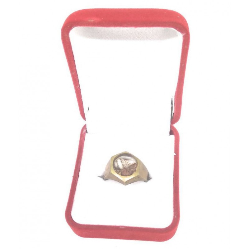Rudraksh Jadit Tri Shakti Shankh Ashtadhatu Ring Yantra