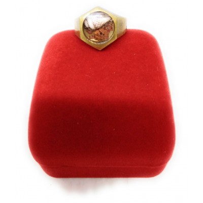 Rudraksh Jadit Tri Shakti Shankh Ashtadhatu Ring Yantra