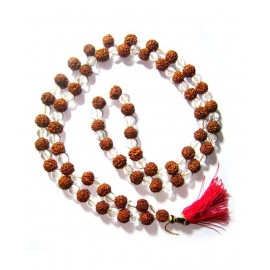 Rudraksha Clears Crystal Sphatik Japa Mala Rosary 108 + 1 Beads