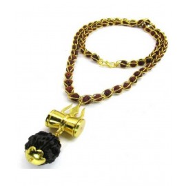 Rudraksha Golden Cap Mala With Damru Locket, , 100% Original and Very Rare Collection00% Original and Very Rare Collection