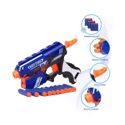 Ruhani Blaze Storm  Manual Soft Bullet Gun toy with 10 safe  bullets for kids (Multi color