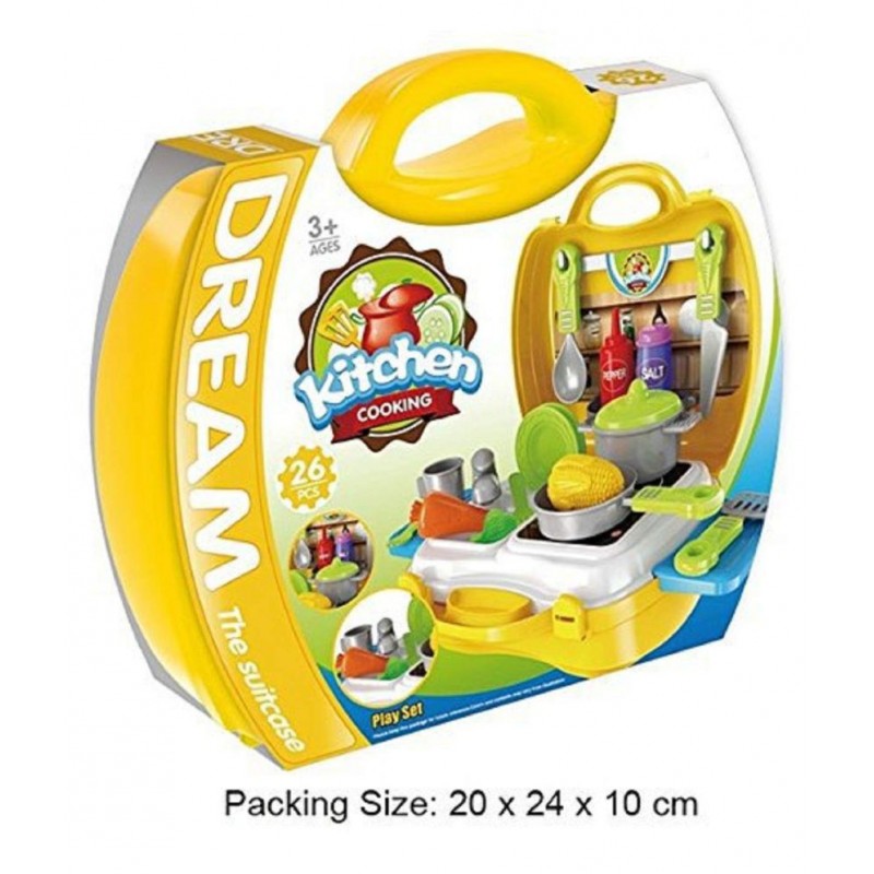 Ruhani Toys Bring Along Kitchen Cooking Suitcase Set -26 Pieces