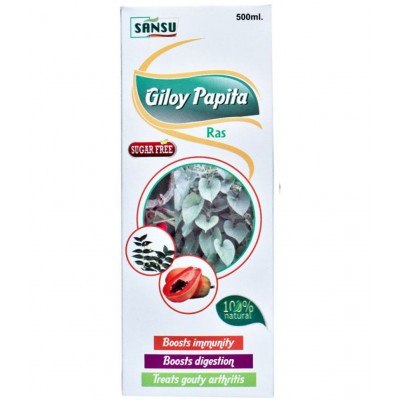 SANSU Giloy Papita Ras | Pack of 2 | Naturally Boost Your Immunity | detoxifier | 100% Natural 500ML SANSU Giloy Papita Ras | Pack of 2 | Naturally Boost Your Immunity | detoxifier | 100% Natural 500ML