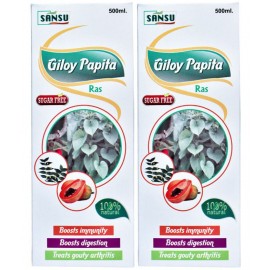 SANSU Giloy Papita Ras | Pack of 2 | Naturally Boost Your Immunity | detoxifier | 100% Natural 500ML SANSU Giloy Papita Ras | Pack of 2 | Naturally Boost Your Immunity | detoxifier | 100% Natural 500ML