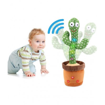 SASTABAZAR Dancing Cactus Talking Toy,Cactus Plush Toy, Wriggle Singing Recording Repeats What You Say Funny