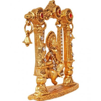 SCrazeHub Brass Ganesha Idol x cms