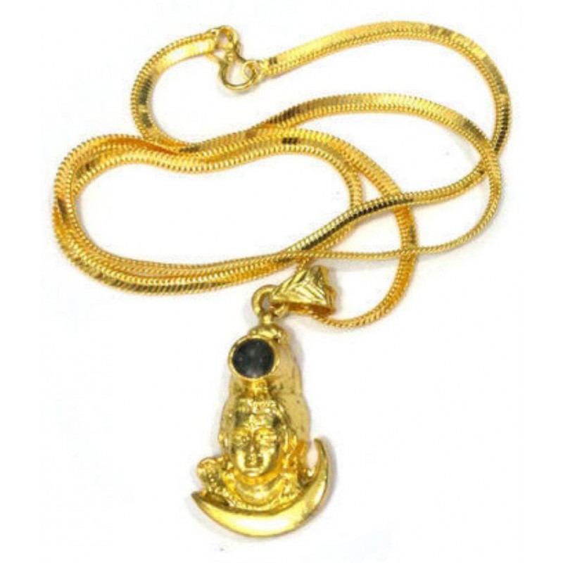 SHIV CHALISA LOCKET WITH GOLD PLATED CHAIN