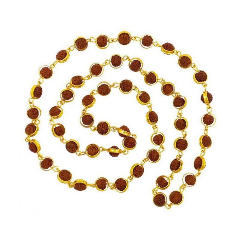SHIV MART ™  Gold Plated God of Shiv Rudraksha mala For Men's & Boy's