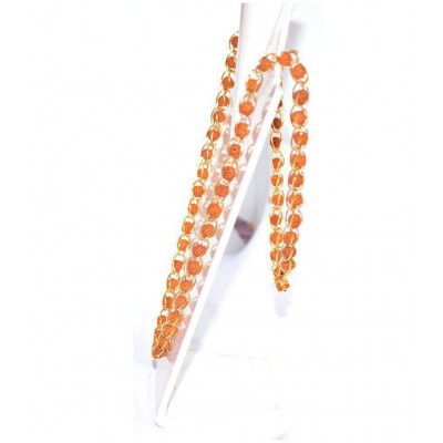 SHIV MART ™  Gold Plated Wire Rudraksha Beads Brass Mala with Original 5 Mukhi Rudraksha Mala \ Chain Necklace