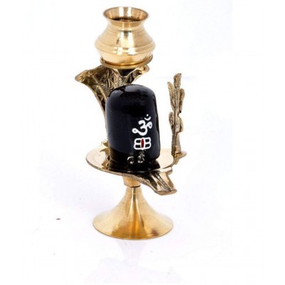 SHIV MART ™ Brass Shiva Ling Lingam Shivling Statue for Hindu Puja 8 CM