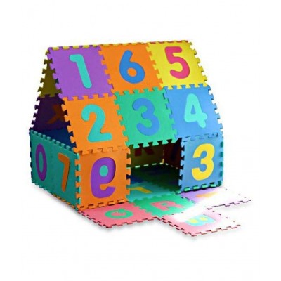 SHOPEXNOW 36 Pieces Mini Puzzle Foam Mat Interlocking Learning Alphabet and Number for Kids