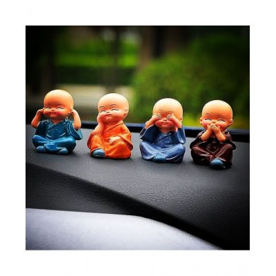 SHRI SHAKTI BABY MONK SET OF 4 Resin Buddha Idol 4 x 4 cms Pack of 4